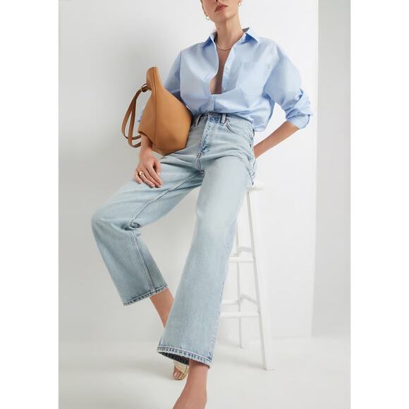 Re/Done Blue Straight Leg Jeans High-Waisted